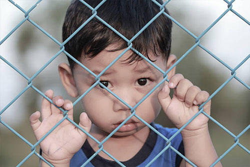 Boy at fence