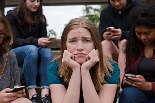 Friends on phones